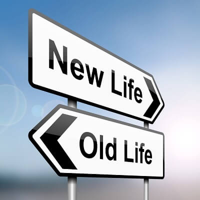 new life old life road signs graphic
